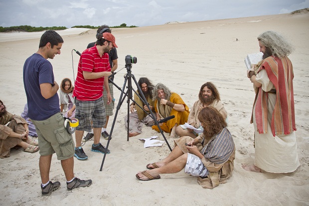 Clima de descontração durante as filmagens.<br> Clima de descontração durante as filmagens.<br>