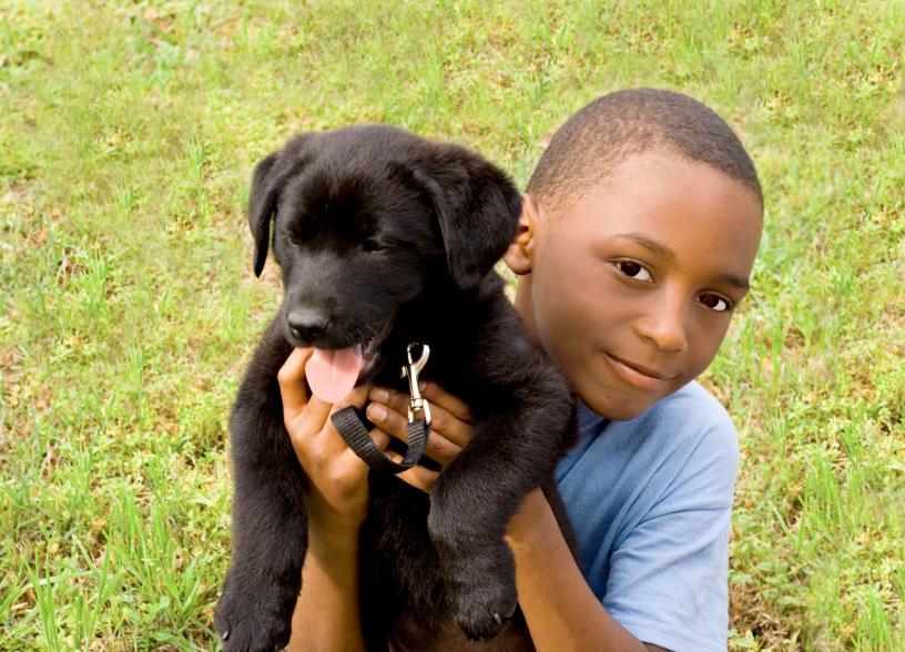 Criança e cachorro