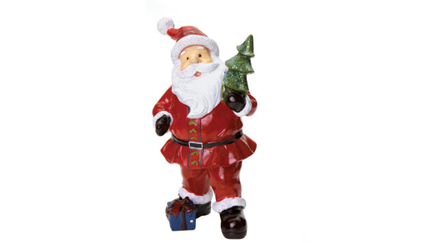 Papai Noel de resina com 18 centímetros,