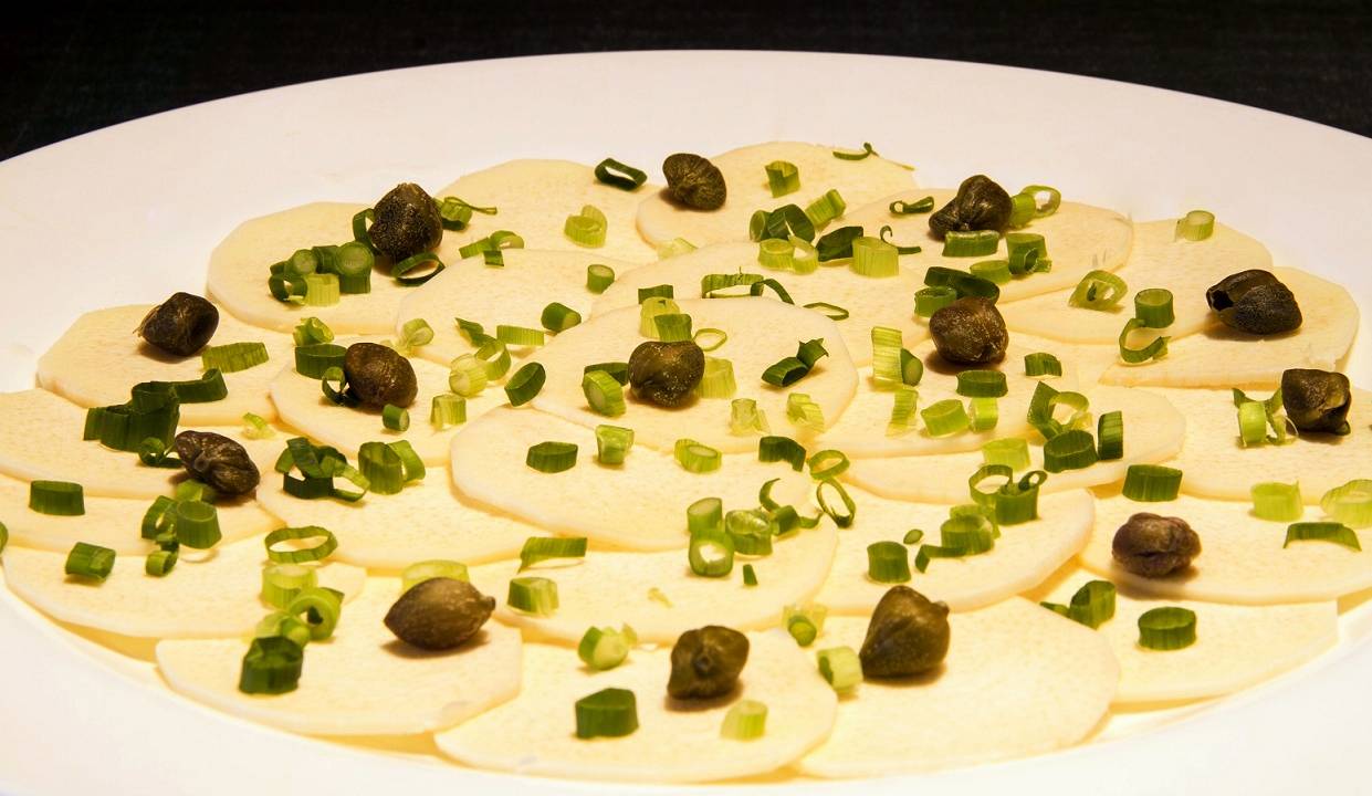 Carpaccio de pupunha