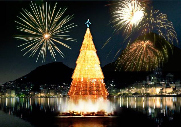 A primeira vez que a Árvore de Natal foi montada na Lagoa foi em 1996. Ela contou com 1,5 milhão de microlâmpadas, media 48 metros de altura e pesava 90 toneladas 