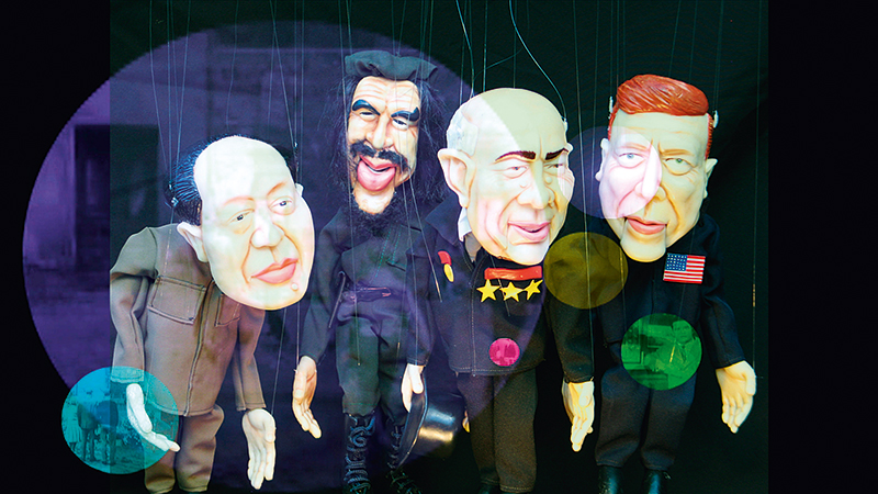 Mao, Che, Kruschev e Kennedy: marionetes nas mãos do carioca Dias e do suíço Riedweg