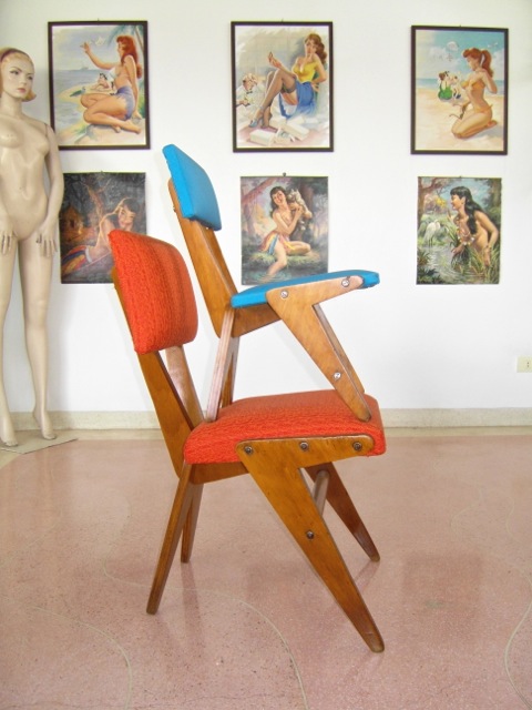 Zanine Caldas para Fábrica de Móveis Artísticos Z. Cadeira "Borboleta", em compensado naval. Brasil, 1950.