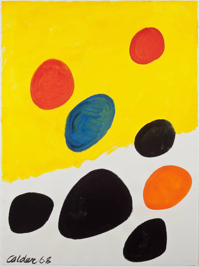 Yellow and White Field (1968): Guache sobre papel, de Alexander Calder