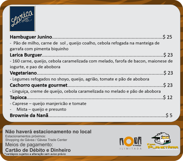 Cardápios larica julho Cardápios larica julho