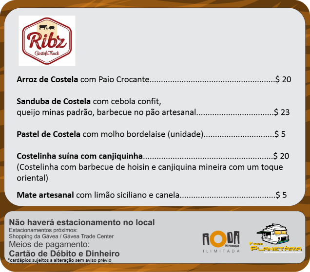 Cardápios ribz julho Cardápios ribz julho