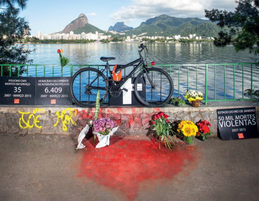 Protesto pela morte do ciclista na Lagoa