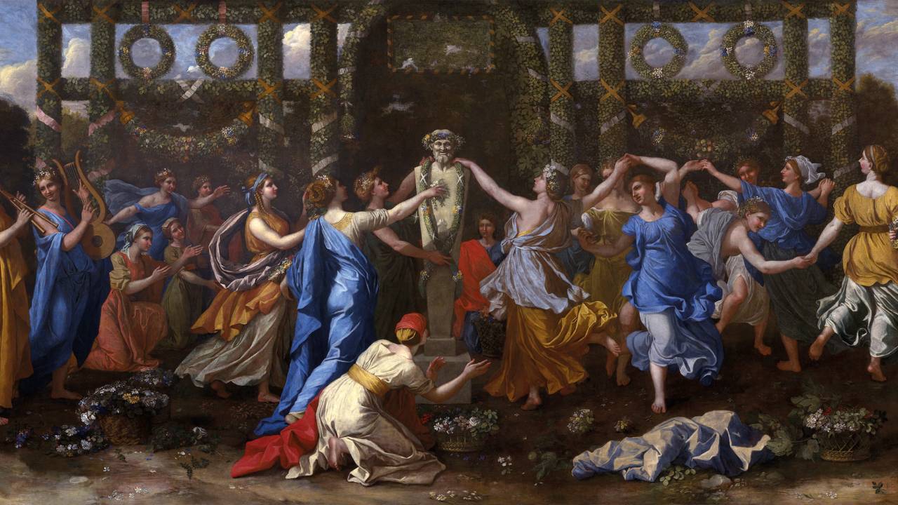 NICOLAS POUSSIN (1594-1665)_Himeneu travestido durante um sacrifício a Príapo, circa 1634-1638