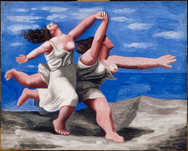Duas mulheres correndo na praia (A corrida)