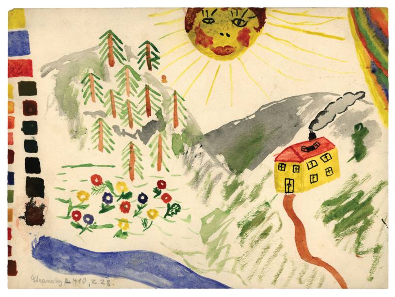 Desenho de Erika Stránská, morta no campo de concentração de Auschwitz, em exposição no Museu Histórico Nacional