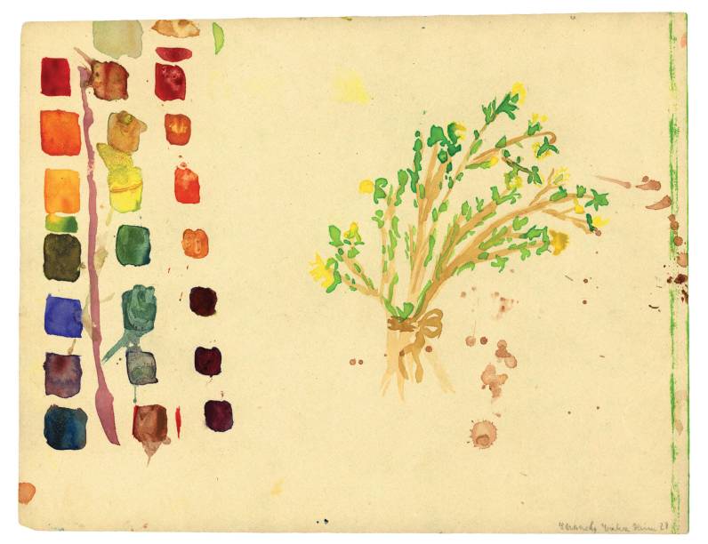 Desenho de Erika Stránská, morta no campo de concentração de Auschwitz, em exposição no Museu Histórico Nacional