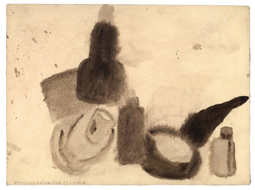 Desenho de Erika Stránská, morta no campo de concentração de Auschwitz, em exposição no Museu Histórico Nacional