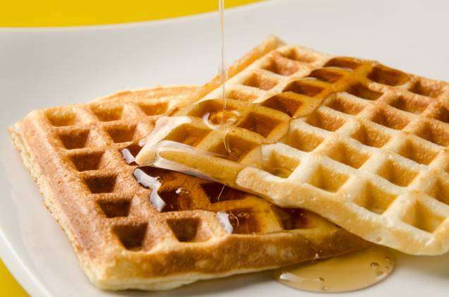 Waffle com mel Waffle com mel