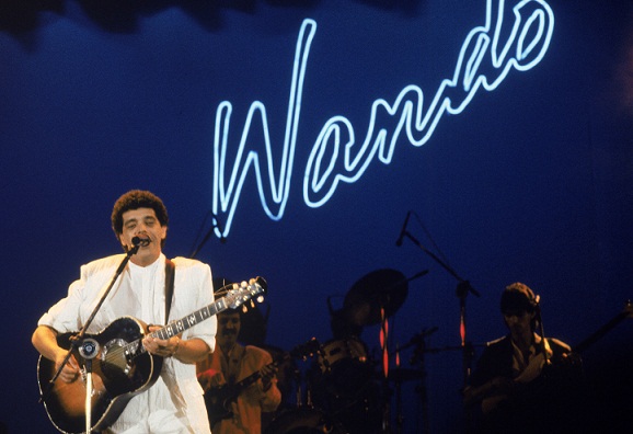 Nos anos 80, Wando alcançou o auge de sua carreira. Foram lançados nesse período quatro discos em que ele investiu na imagem de cantor romântico e sedutor. O maior hit, Fogo e paixão,chegou às paradas em 1988, com o disco O mundo romântico de Wando. No to<br>