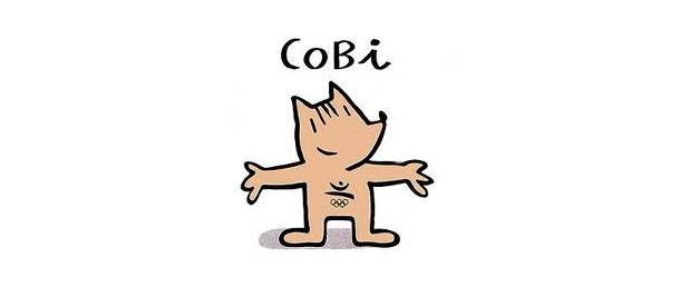 Este &eacute; Cobi, o cachorrinho simp&aacute;tico que foi mascote dos jogos na Espanha<br>