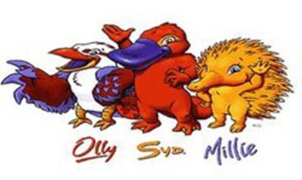 Pela primeira vez, as Olimpíadas tiveram três mascotes: o ornitorrinco Syd, o kookaburra Olly e a equidna Millie<br> Pela primeira vez, as Olimpíadas tiveram três mascotes: o ornitorrinco Syd, o kookaburra Olly e a equidna Millie<br>