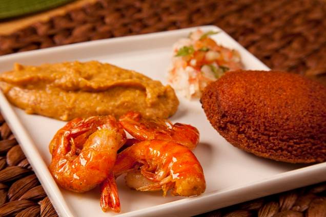 Mini acarajé é uma das opções de entrada do menu promocional do restaurante<br> Mini acarajé é uma das opções de entrada do menu promocional do restaurante<br>