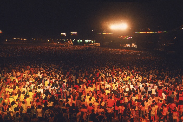 Vista aérea da primeira edição do Rock in Rio<br>