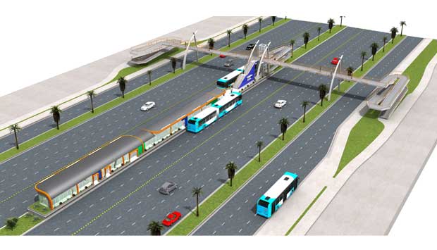 Os corredores de ônibus vão cruzar a cidade, e prometem uma revolução nos transportes públicos. Serão construídos três BRTs, sigla que em inglês significa Trânsito Rápido de Ônibus: Transoeste, a Transcarioca e a Transolímpica. O custo total dos corredore<br>