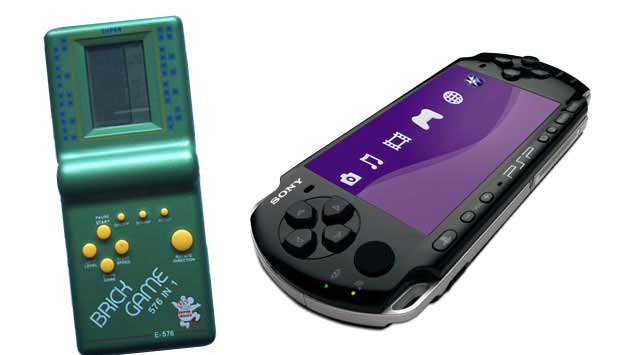 Sucesso nas décadas de 70 e 80, os Minigames eram videogames portáteis que rodavam apenas um jogo - o mais famoso era o Tetris. Hoje ele está ultrapassado, tanto que é vendido em lojas de R$ 1,99! Afinal, existe o PSP (Play Station Portátil, da Sony) que<br>