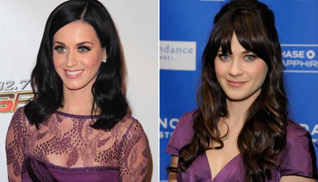 A cantora Katy Perry e a atriz Zooey Deschanel se parecem muito - e não é só na paixão pela música.<br> A cantora Katy Perry e a atriz Zooey Deschanel se parecem muito - e não é só na paixão pela música.<br>