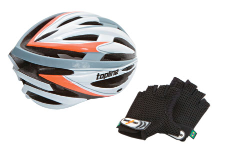 Capacete, R$ 149,99, e luva, R$ 39,99. Físico&Forma, Shopping Rio Sul, 2275-7758.<br> Capacete, R$ 149,99, e luva, R$ 39,99. Físico&Forma, Shopping Rio Sul, 2275-7758.<br>