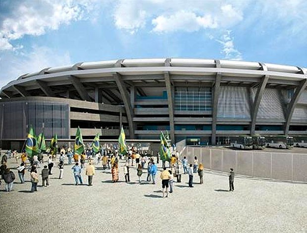 Projeto divulgado por escritório mostra como será o novo Maracanã, que deve ser inaugurado em 2013 para sediar a Copa das Confederações<br>