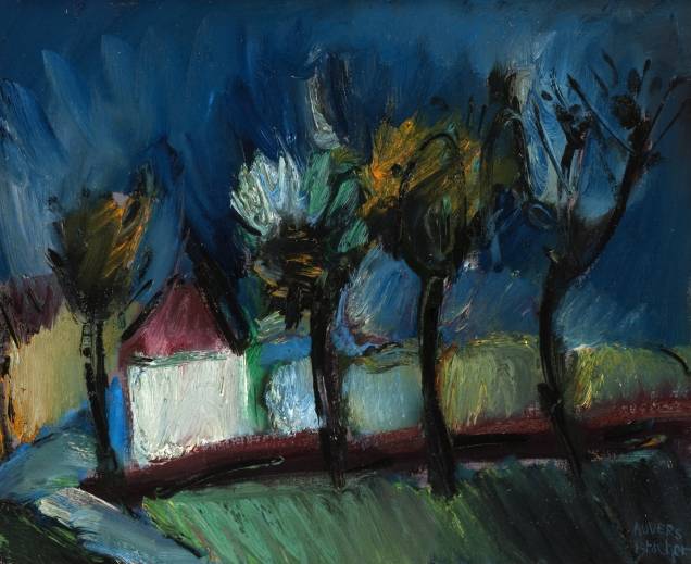 Árvores e Casas, da Série Homanagem a Van Gogh (1990): na exposição