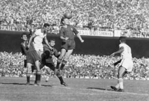 Brasil e Espanha, as seleções que mais jogaram no Maracanã em 1950, se enfrentaram no quadrangular final, com vitória brasileira por 6x1.