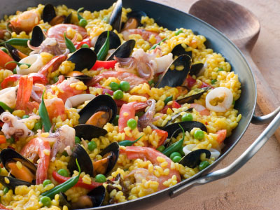 Seafood Paella in a Paella Pan