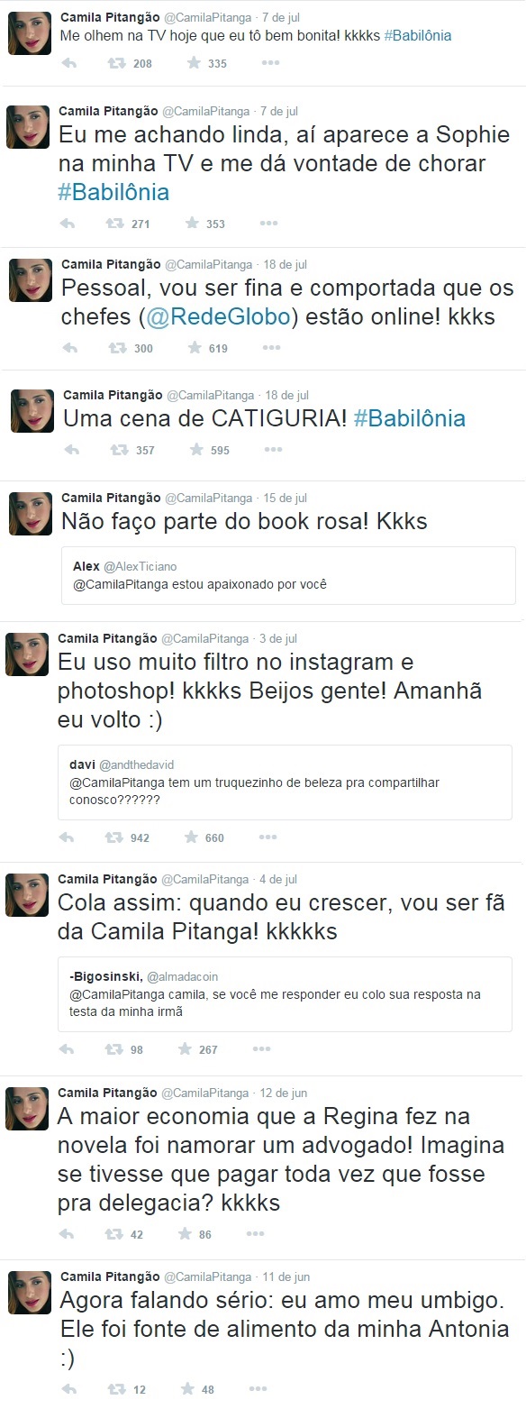 tweets camila pitanga