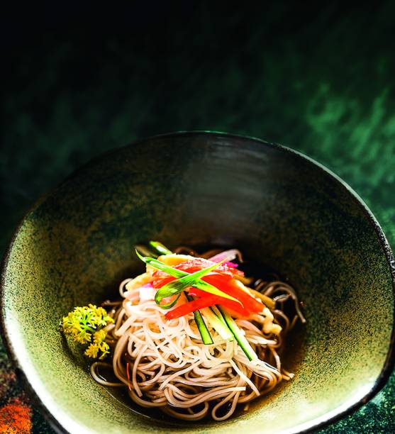 Macarrão gelado no Sushsi Izakaya Mok
