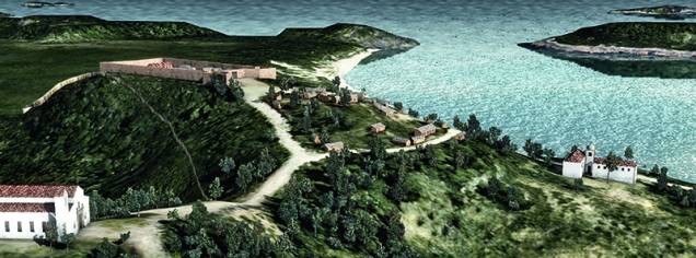 Ocupação portuguesa Em 1567, dois anos depois da fundação da cidade, os portugueses ocupam o Morro do Castelo, mais seguro, debruçado sobre a Baía. Entre as primeiras construções estão a Igreja de São Sebastião e o Colégio dos Jesuítas. Ocupação portuguesa Em 1567, dois anos depois da fundação da cidade, os portugueses ocupam o Morro do Castelo, mais seguro, debruçado sobre a Baía. Entre as primeiras construções estão a Igreja de São Sebastião e o Colégio dos Jesuítas.