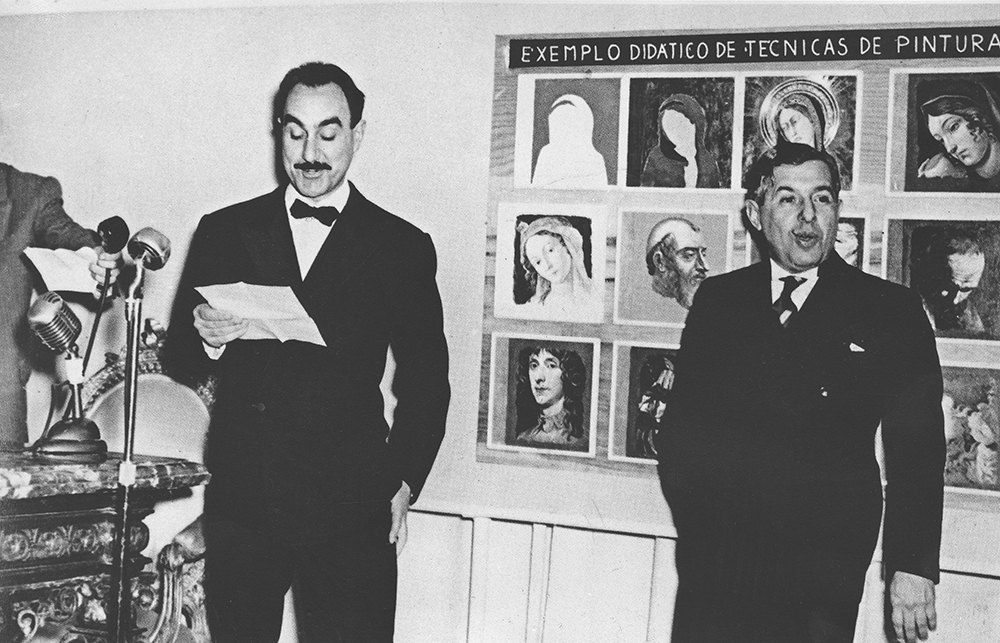 Pietro Maria Bardi e Francisco Assis Chateaubriand na inauguração do MASP em 1947