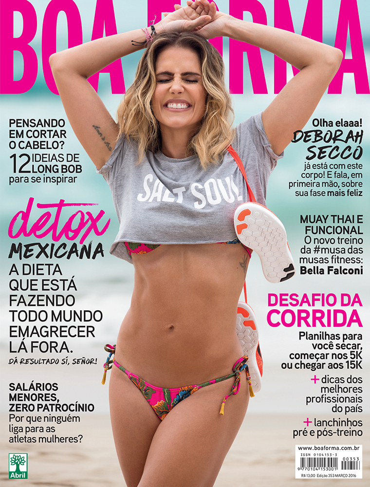 Capa de revista: adepta do jejum, Deborah Secco posou de biquíni três meses após o nascimento da filha