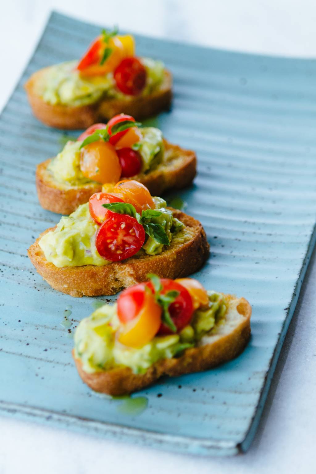 Bruschetta de guacamole: dica sazonal no bufê do Ráscal