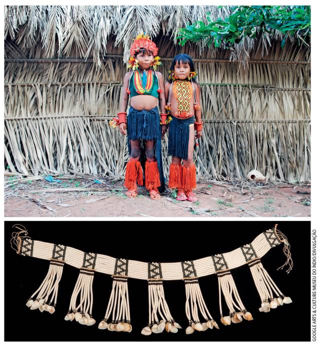 Museu do Índio: a história e o misticismo das miçangas foram resgatados pela antropóloga Elsje Lagrou. Para o povo wayana, as contas que enfeitam o corpo são sagradas, e teriam sua origem nas fezes do japu, um pássaro