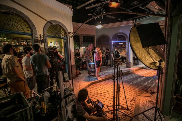YouTube Space: gravação de esquete do Porta dos Fundos em um dos três estúdios do complexo, no Rio
