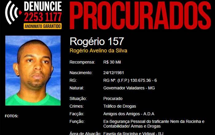 Disque Denúncia pede informações sobre chefe do tráfico na Rocinha, Rio de  Janeiro