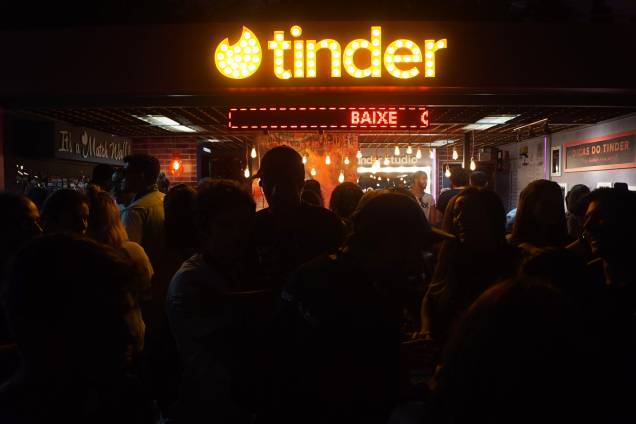 Estande do Tinder: um dos mais concorridos do Rock in Rio