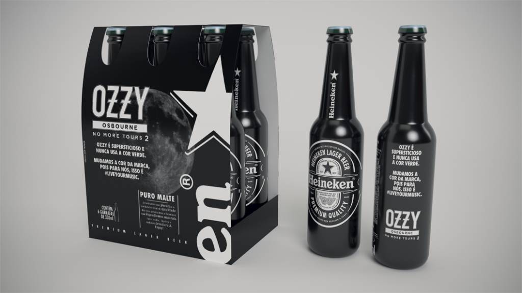 Heineken troca o visual verde pelo preto em turnê de Ozzy Osbourne