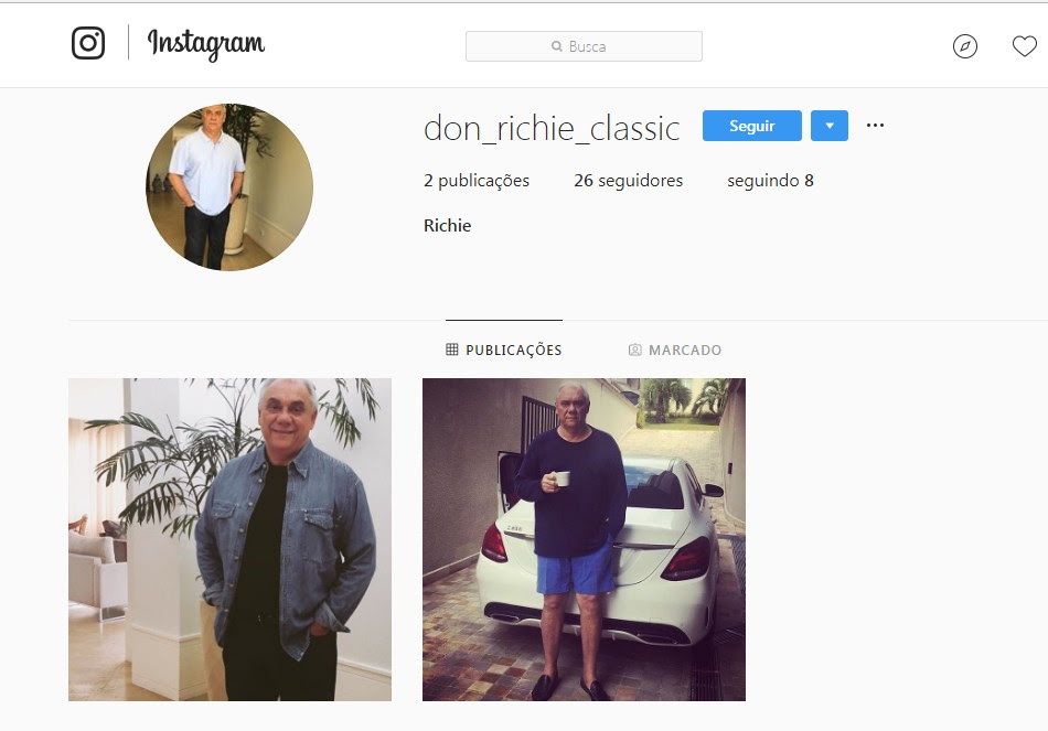 marcelo rezende perfil fake no Instagram