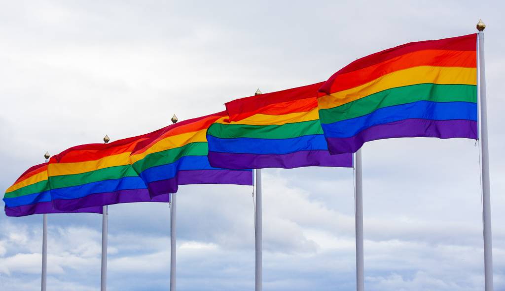 Foto mostra bandeiras LGBTI