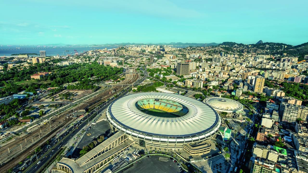 Foto mostra estádio do Maracanã do alto