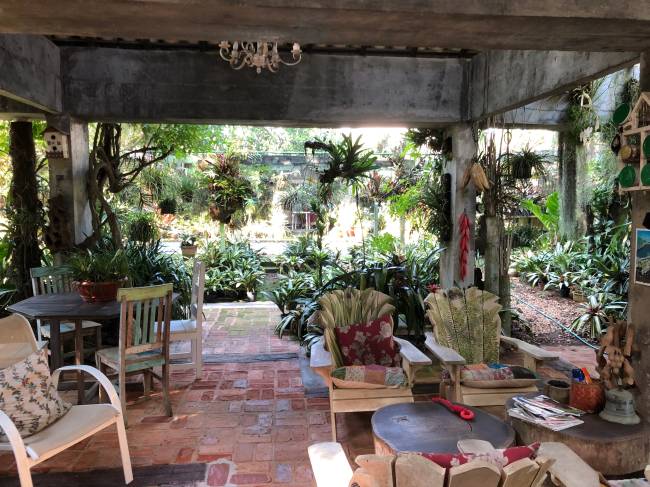 Menescal casa Varanda de casa com flores e plantas