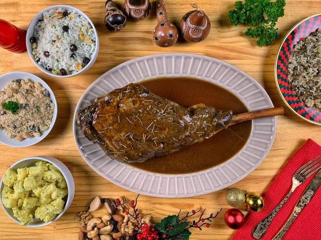 pernil com acompanhamentos Talho capixaba