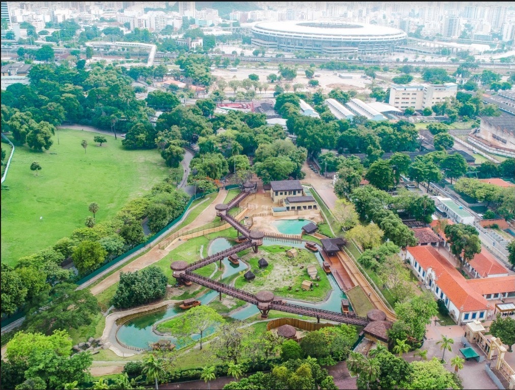 Foto aérea do novo zoo do Rio