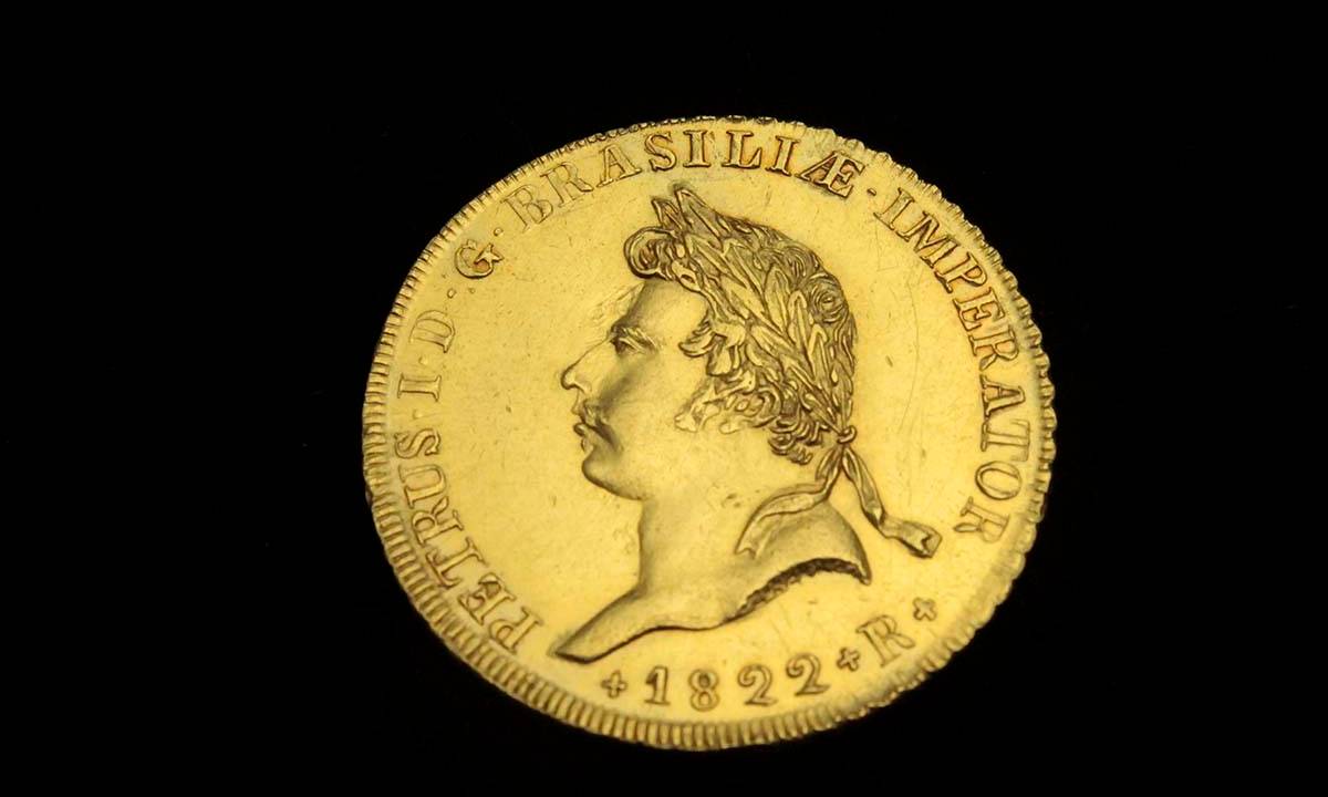 Peça da coroação de D. Pedro, uma das mais raras na numismática brasileira