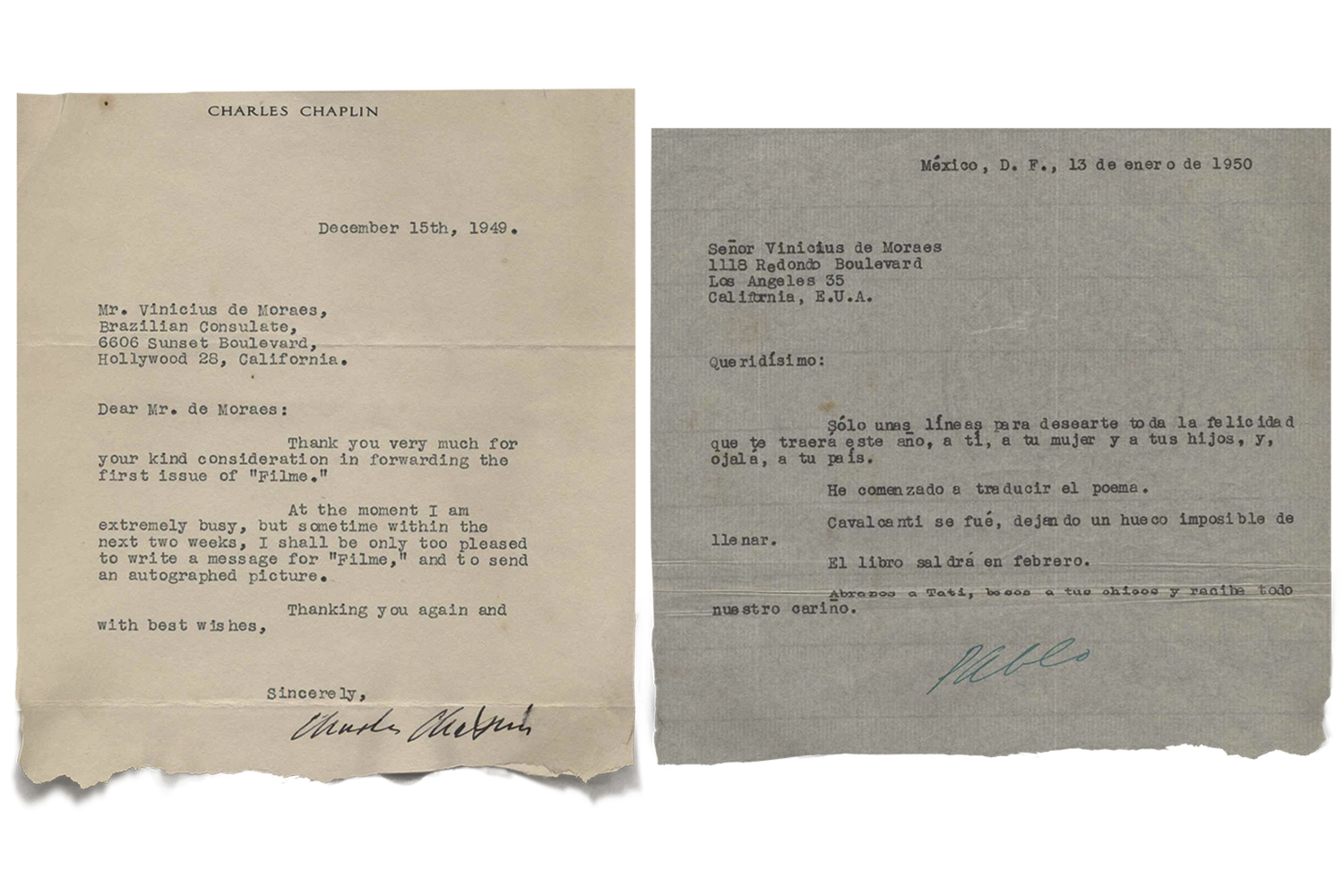Acervo-Digital-Vinicius-de-Moraes_carta-de-Charles-Chaplin_©¿VM-Cultural-DR_-Direitos-Reservados.jpg Cartas preciosas: afago do amigo Pablo Neruda e agradecimento de Charles Chaplin -