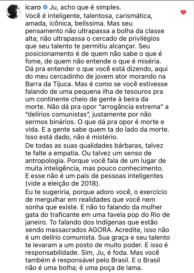 Icaro Silva texto